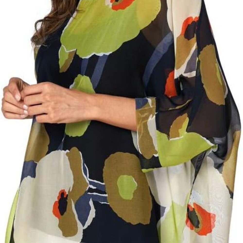 Women Summer Floral Print Boho Beach Cover ups black - Picture 3 of 4